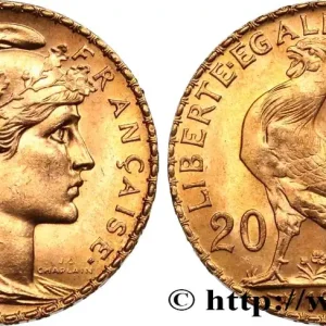 20 francs or Coq, Liberté Égalité Fraternité 1908 Paris F.535/2 fmd_585522 Modernes Soldes