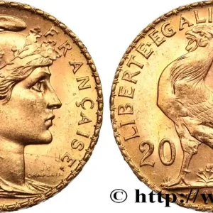 Vente Flash 20 francs or Coq, Liberté Égalité Fraternité 1908 Paris F.535/2 fmd_585526 Modernes