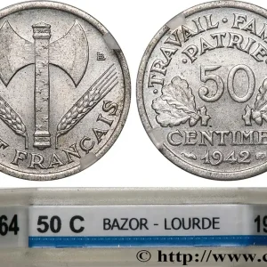 50 centimes Francisque, lourde 1942 Paris F.195/3 fmd_589990 Modernes Livraison Gratuite