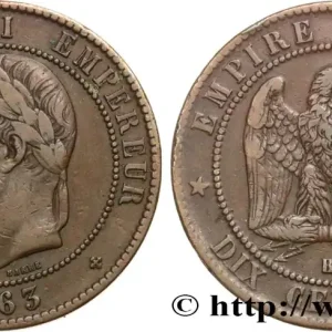 Haute Qualité Dix centimes Napoléon III, tête laurée 1863 Strasbourg F.134/11 fmd_583736 Modernes