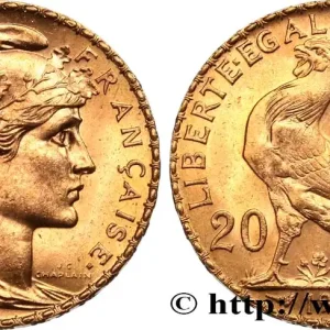 20 francs or Coq, Liberté Égalité Fraternité 1908 Paris F.535/2 fmd_585571 Modernes Authentique