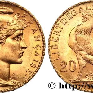 20 francs or Coq, Liberté Égalité Fraternité 1908 Paris F.535/2 fmd_585579 Modernes Dernière Chance