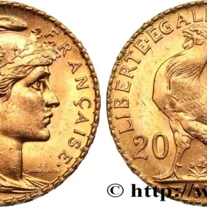 Livraison Gratuite 20 francs or Coq, Liberté Égalité Fraternité 1908 Paris F.535/2 fmd_585580 Modernes