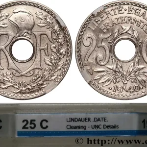 25 centimes Lindauer, maillechort 1940 F.172/4 fmd_589973 Modernes Produit De Marque