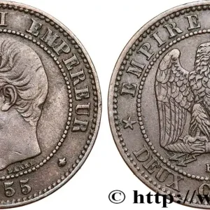 Solde Deux centimes Napoléon III, tête nue 1855 Strasbourg F.107/23 fmd_592089 Modernes