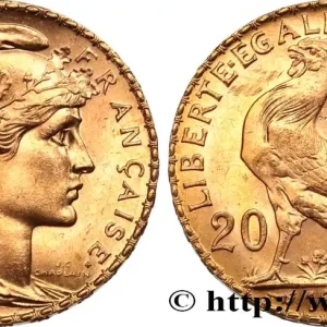 Marque 20 francs or Coq, Liberté Égalité Fraternité 1908 Paris F.535/2 fmd_585583 Modernes