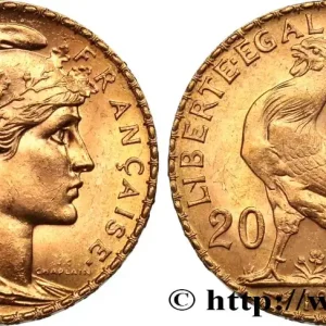 Prix Cassé 20 francs or Coq, Liberté Égalité Fraternité 1908 Paris F.535/2 fmd_585584 Modernes