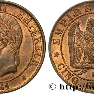 Promotion Cinq centimes Napoléon III, tête laurée 1861 Strasbourg F.117/5 fmd_605445 Modernes