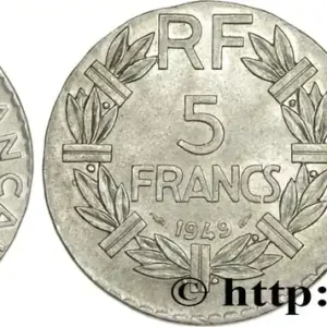 5 francs Lavrillier en aluminium, fautée, flan de 2 Francs 1949 F.339/17 var. fmd_542232 Modernes Meilleure Qualité