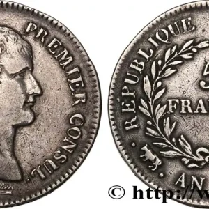 5 francs Bonaparte Premier Consul, Flan Large 1804 Toulouse F.301/20 fmd_561469 Modernes Authentique