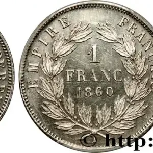 Prix Réduit 1 franc Napoléon III, tête nue 1860 Paris F.214/14 fmd_568248 Modernes