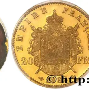 Essai de frappe de revers de 20 francs or Napoléon III, tête laurée 1862 Paris Maz.1615 a fmd_570451 Modernes Must-Have