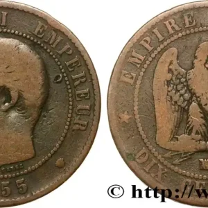 Dix centimes Napoléon III, tête nue, différent levrette 1855 Marseille F.133/30 fmd_572355 Modernes Prix Réduit