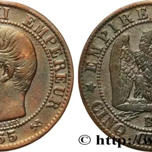 Cinq centimes Napoléon III, tête nue 1855 Rouen F.116/19 fmd_605251 Modernes Seulement Aujourd’hui