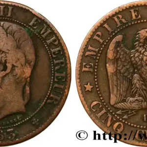 Haute Qualité Cinq centimes Napoléon III, tête laurée 1863 Strasbourg F.117/11 fmd_571869 Modernes