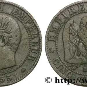 Cinq centimes Napoléon III, tête nue 1855 Strasbourg F.116/20 fmd_584260 Modernes Réduction