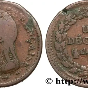 Prix Choc Un décime Dupré, grand module, "refrappage" du 2 décimes 1797 Limoges F.128/9 fmd_585251 Modernes