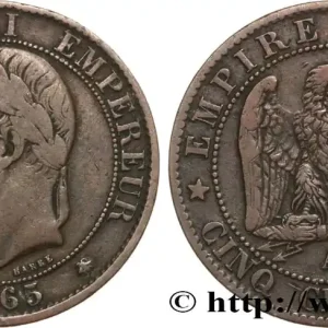 Cinq centimes Napoléon III, tête laurée 1865 Paris F.117/16 fmd_586194 Modernes Usine Directe