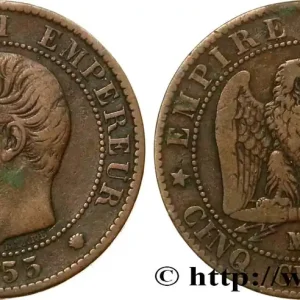 Cinq centimes Napoléon III, tête nue 1855 Marseille F.116/27 fmd_571801 Modernes Prix Choc