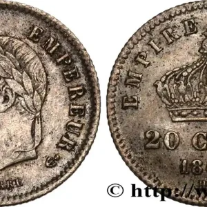 20 centimes Napoléon III, tête laurée, grand module 1867 Strasbourg F.150/2 fmd_581372 Modernes Achetez Aujourd’hui