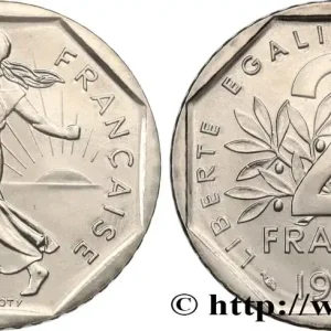 Livraison Mondiale 2 francs Semeuse, nickel, BU (Brillant Universel), frappe médaille 1993 Pessac F.272/20 fmd_582394 Modernes