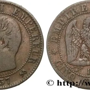 Cinq centimes Napoléon III, tête nue 1857 Rouen F.116/38 fmd_584273 Modernes Dernier Modèle