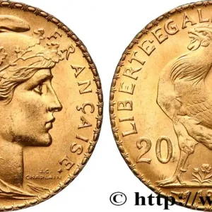 20 francs or Coq, Liberté Égalité Fraternité 1907 Paris F.535/1 fmd_599585 Modernes Livraison Express