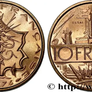 Top Qualité Essai de 10 francs Mathieu, Tranche B 1974 Pessac F.365/1 fmd_508307 Modernes