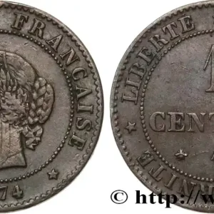 1 centime Cérès 1874 Paris F.104/3 fmd_587016 Modernes Prix Cassé
