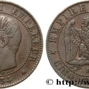 Cinq centimes Napoléon III, tête nue 1854 Strasbourg F.116/10 fmd_587038 Modernes Nouvel Arrivage