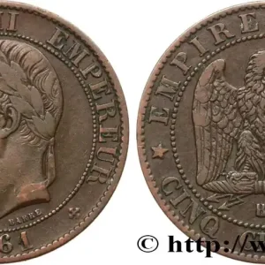 Certifié Cinq centimes Napoléon III, tête laurée 1861 Strasbourg F.117/5 fmd_587059 Modernes