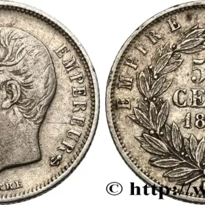 Fait Main 50 centimes Napoléon III, tête nue 1856 Strasbourg F.187/6 fmd_590465 Modernes