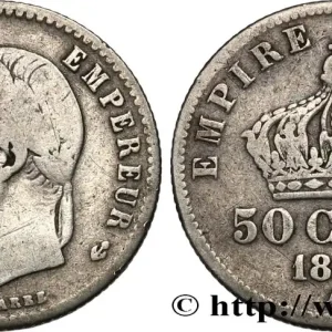 Réduction 50 centimes Napoléon III, tête laurée 1866 Paris F.188/9 fmd_590599 Modernes