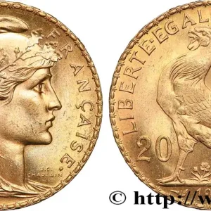 20 francs or Coq, Liberté Égalité Fraternité 1909 Paris F.535/3 fmd_616111 Modernes Prix Bas