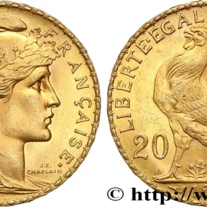 20 francs or Coq, Liberté Égalité Fraternité 1910 Paris F.535/4 fmd_616074 Modernes Vente Directe