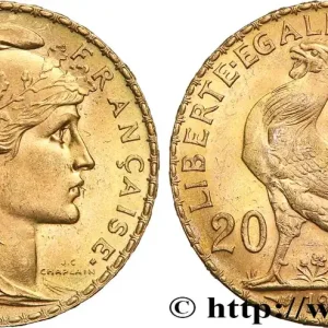 20 francs or Coq, Liberté Égalité Fraternité 1909 Paris F.535/3 fmd_616045 Modernes Usine Directe