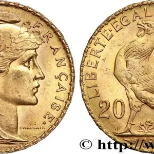 20 francs or Coq, Liberté Égalité Fraternité 1909 Paris F.535/3 fmd_616041 Modernes Usine Directe