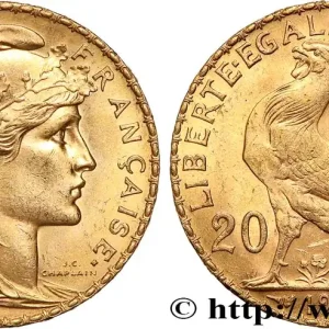 20 francs or Coq, Liberté Égalité Fraternité 1908 Paris F.535/2 fmd_616023 Modernes Certifié