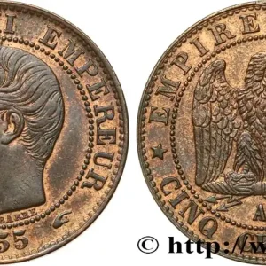 Achat Immédiat Cinq centimes Napoléon III, tête nue 1855 Paris F.116/17 fmd_605250 Modernes