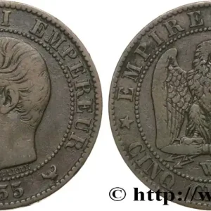 Expédié Aujourd’hui Cinq centimes Napoléon III, tête nue 1855 Lille F.116/28 fmd_600769 Modernes
