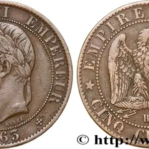 Cinq centimes Napoléon III, tête laurée 1863 Strasbourg F.117/11 fmd_583366 Modernes Prix Cassé