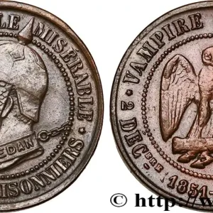 Médaille satirique Cu 27, type A “Éclairs et cigarette” 1870 Schw.A1b fmd_583064 Modernes Top Vente