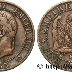 Meilleur Choix Cinq centimes Napoléon III, tête laurée 1863 Bordeaux F.117/12 fmd_584393 Modernes
