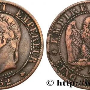 Tendance Cinq centimes Napoléon III, tête laurée 1862 Paris F.117/7 fmd_586361 Modernes