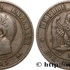 Dernier Modèle Dix centimes Napoléon III, tête nue 1855 Lyon F.133/25 fmd_586730 Modernes