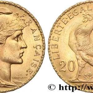 Haute Qualité 20 francs or Coq, Liberté Égalité Fraternité 1911 F.535/5 fmd_611501 Modernes