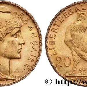 20 francs or Coq, Liberté Égalité Fraternité 1908 Paris F.535/2 fmd_605887 Modernes Prix Cassé