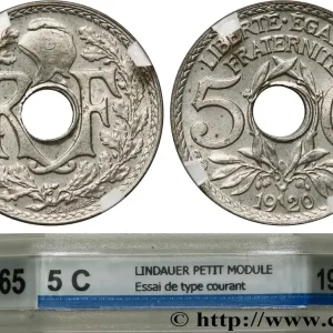 Essai de 5 centimes Lindauer, petit module 1920 Paris F.122/1 fmd_600948 Modernes Offre Exclusive