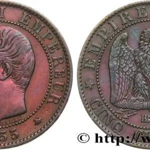 Cinq centimes Napoléon III, tête nue 1855 Strasbourg F.116/21 fmd_599156 Modernes Prix Réduit