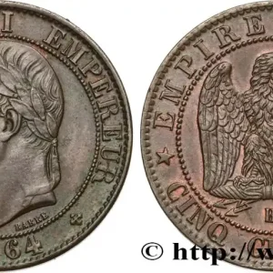 Certifié Cinq centimes Napoléon III, tête laurée 1864 Strasbourg F.117/14 fmd_584424 Modernes